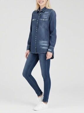 Dark Blue Women's Stretch Skinny Jeans- CC